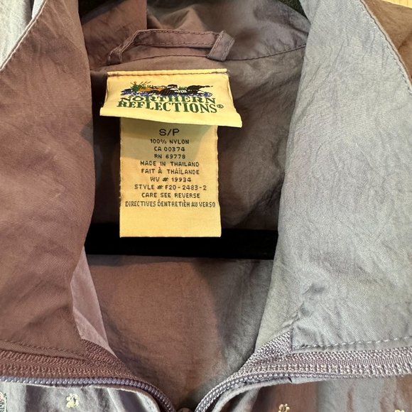 Northern Reflections Purple Nylon Jacket Embroidered flowers Cottagecore vintage - Picture 5 of 6